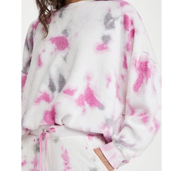 FREE  PEOPLE Kelly Wash Pink Set Sweatshirt and Shorts.Size XS /M - Picture 2 of 14